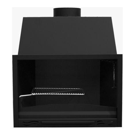 MF - Asador Frontal H-90-C à Bois avec Tiroir à Cendres et Grille Rotative pour Cuisson et Grillade