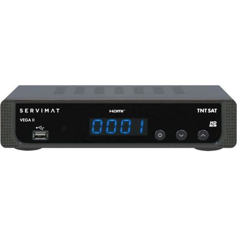 Récepteur TV satellite - SERVIMAT - VEGA 2 - Full HD - Carte TNTSAT V6 - Noir