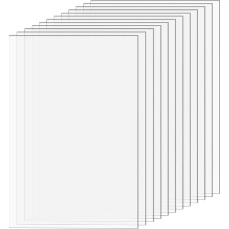 Lot de 12 plaques en plastique acrylique - 10 x 15 cm - Plaque acrylique transparente - Plaque en plastique de 1 mm - Plaque en verre acrylique transparent de 1 mm - Pour cadre photo, présentoir de (1/5)