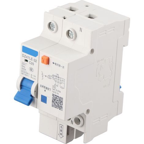 Disjoncteur différentiel 1P+N 25A 230V DZ47LE-32 pour protection contre les fuites de courant (1/5)