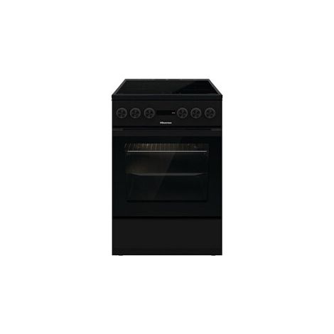 Hisense – Cuisinière vitrocéramique 68l 8kw noir – 4 foyers – Classe A – Surface Max pour plus d’espace – Nettoyage facile avec émail durable