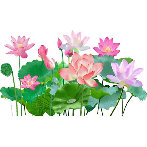 Sticker mural lotus doré, tableau décoratif pour salon et chambre (Style 3) (1/5)
