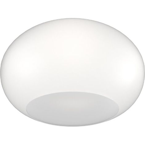 Plafonnier en verre soufflé blanc laiteux casper 1218 pl42 bi e27 led (1/5)