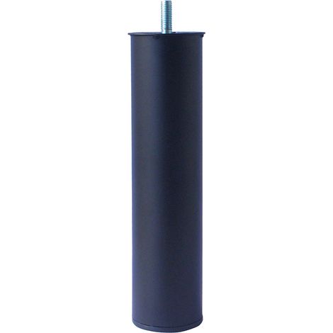 Piede tondo in metallo per rete letto Ø 60 - H. 25 cm. nero
