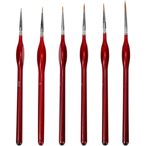 Ensemble de 6 pinceaux fins pour peinture acrylique, aquarelle et huile (1/5)