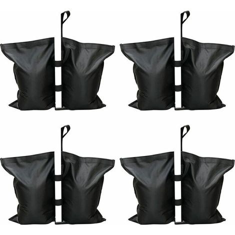 Lot de 4 Sacs de Lestage pour Gazebo, Poids de Pieds Robustes en Tissu Industriel pour Tente Parasol Auvent et Trampoline (1/4)