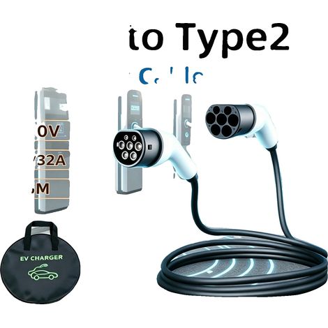 Cable de carga para vehículos eléctricos, potencia de salida de 22 kW, compatibilidad con doble cargador, 32 A 22 kW 3P (1/5)