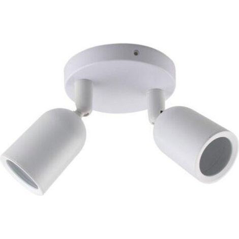Optonica – Spot LED en saillie double orientable blanc GU10 – 2 spots 10W orientables – Éclairage ciblé pour pièces intérieures – Installation facile