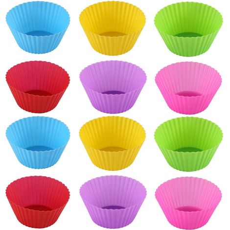 Moules à cupcakes en silicone Jikaixiang, réutilisables, résistants aux hautes températures, de qualité alimentaire, parfaits pour les passionnés de pâtisserie. (1/5)