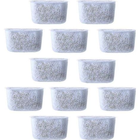 12 filtros de agua de carbón de repuesto, filtros de vellón para cafeteras (1/4)