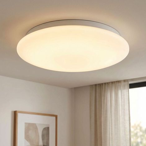 LED Deckenleuchte Deckenlampe Wohnzimmerlampe Rund Weiß Metall D 25,4 cm (1/5)