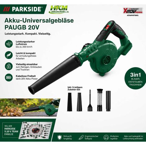 PARKSIDE 20 V Akku-Universalgebläser PAUGB, Laubbkäser ohne Akku und Ladegerät (1/4)