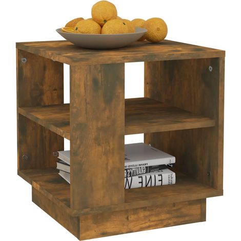 Table basse Chêne fumé 40x40x43 Bois d'ingénierie (1/5)