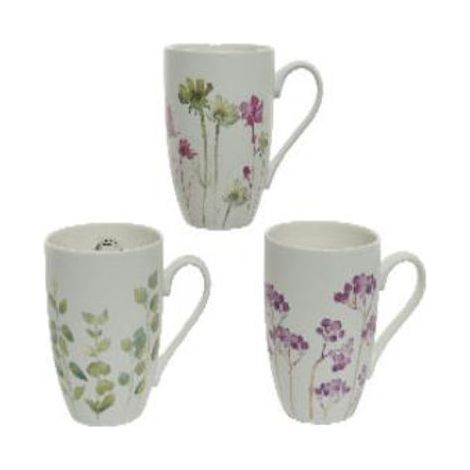 TAZA PORCELANA C/FLORES 8X11X10,5CM. 3 MODELOS SURTIDOS