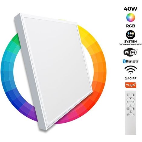 Panneau LED 60x60 en saillie WIFI SMART RGB / RGBW + CCT - 40W - Avec kit de montage (1/5)