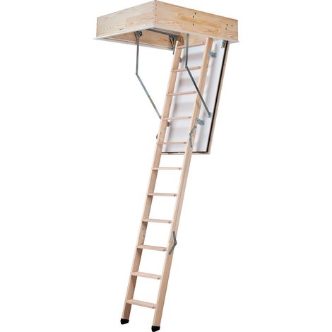 Dolle Bodentreppe F30 3-teilig bis 285cm Raumhöhe mit U-Wert 0,96 Deckenöffnung 130x70cm