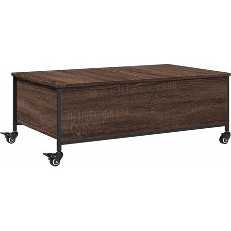 Couchtisch mit Rollen Braun Eiche 91x55x34 cm Holzwerkstoff vidaXL