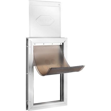 Porte pour animaux, cadre aluminium 16,65 x 27,44, système de verrou et volet, porte étanche pour chiens et chats (1/5)