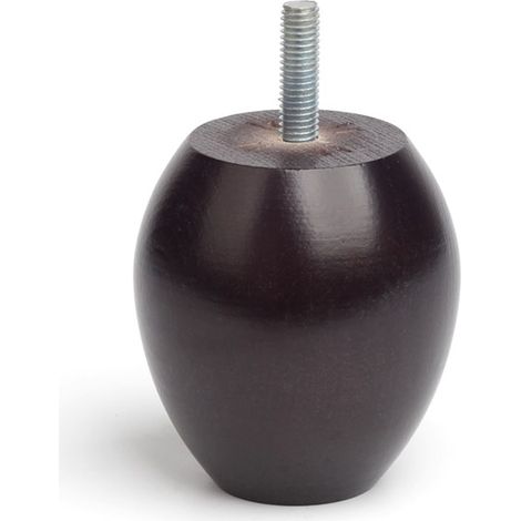 Pata de madera redonda con una altura de 71 mm y acabada en wengué. Dimensiones: 65x65x71 mm -