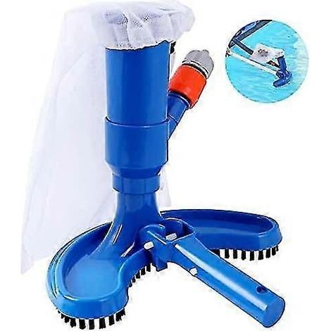 Mini aspirateur de piscine à jet avec tête d'aspiration portable à nettoyage rapide, brosse et raccord de tuyau (tuyau non inclus), accessoires de nettoyage pour aspirateur (1/5)