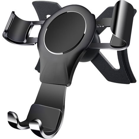 Supporto per telefono da auto per Audi A1 8X 2010-2018, chiusura automatica del portellone posteriore a gravità, stabile, senza vibrazioni, bocchette dell'aria in lega di alluminio, nero (1/5)
