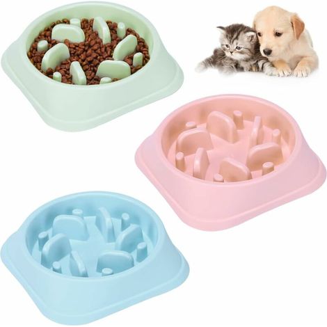 Green Mobility-WideSmart 3Pcs Gamelle Anti Glouton pour Chien,Bol de Chien Slow Feeder Bol alimentation Lente pour Chien Alimentation Ralentie Interactive Animaux Cuvette eau de Boisson animal Familie (1/5)