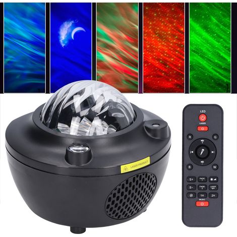 Projecteur lumineux, lumière d'ambiance romantique d'intérieur, lumière d'ambiance musicale Bluetooth effet aurore boréale, veilleuse créative, télécommande. (1/5)
