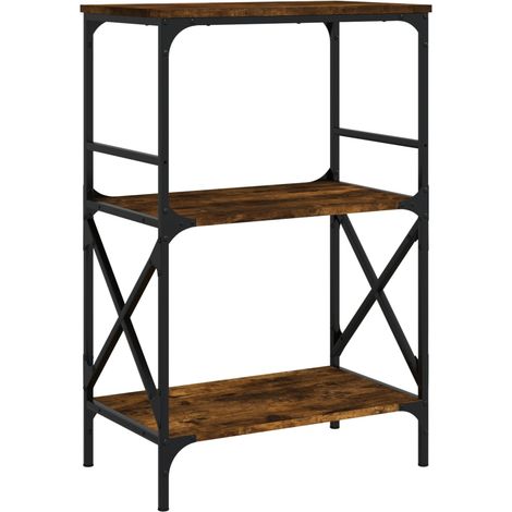 vidaXL Libreria 3 Ripiani Rovere Fumo 59x35x90,5 cm Legno Multistrato (1/5)