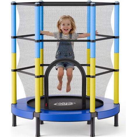 Trampoline pour Enfants 140 cm Mini-trampoline avec Filet de Sécurité,Pour Tout-petits Intérieur Extérieur Jardin Aire de Jeux,Rond,Capacité de Charge Maximale 60 kg,Stabilité Optimale (1/3)