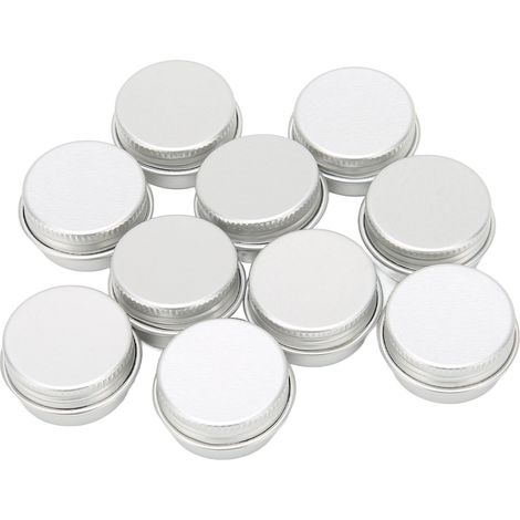 10 pièces boîtes rondes en aluminium 5ml pour crème solide et cosmétiques maison (1/5)