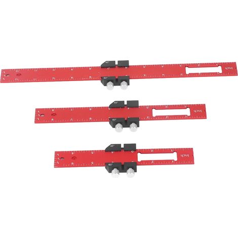 Set aus 3 Metall-Holzbearbeitungslinealen, Präzisions-T-Winkel, Markierungs- und Messwerkzeug (1/5)