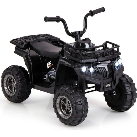 Set di 1 quad elettrico per bambini 74,93 x 45,72 x 55,88 cm con lettore MP3 pneumatici resistenti design moderno in PP nero 200017891