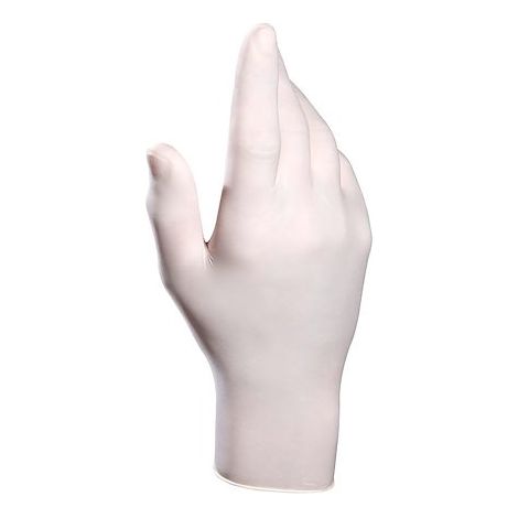 Gants jetables à usage alimentaire Mapa Solo 988, latex poudré, blanc - Boîte de 100 gants - Taille 7 (1/3)