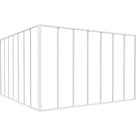 Vetrata angolare L210 x L210 x H130 in Alluminio termolaccato Stile atelier Bianco - BAYVIEW