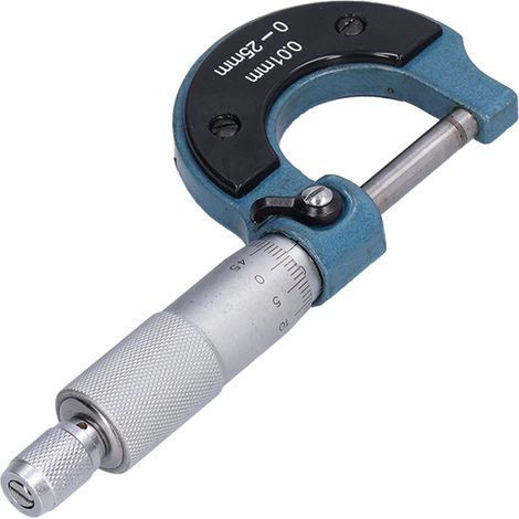 Außenmikrometer aus Edelstahl, hochpräzises Dickenmessgerät mit Schraubenschlüssel, 0,01 mm bis 0–25 mm (1/5)