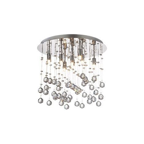 Ideal Lux Moonlight - Luminaire suspendu moyen à 8 ampoules au fini chrome, G9 (1/2)