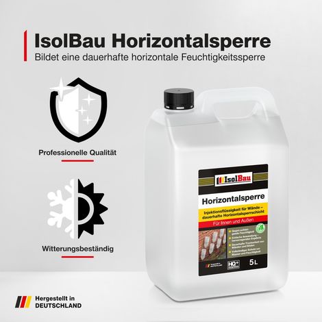 IsolBau Horizontalsperre 5 L Kellerabdichtung Verkieselung Wand Trockene