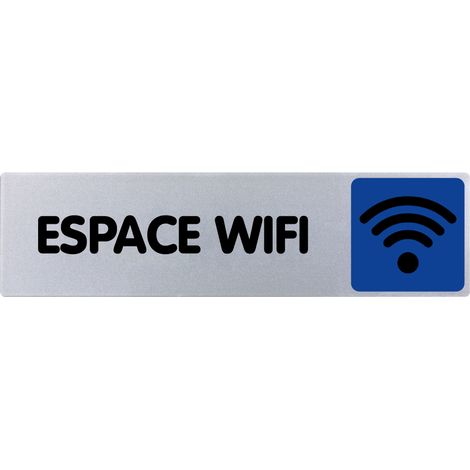Plaque de porte zone wifi - couleur 170x45mm - 4037455