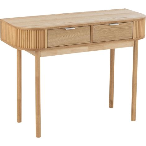 Console d entrée bois naturel avec tiroirs design épuré - Bois naturel clair chaleureux (1/5)