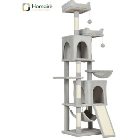Grauer Kratzbaum 48 x 40 x 177 cm HOMAIRE (1/5)