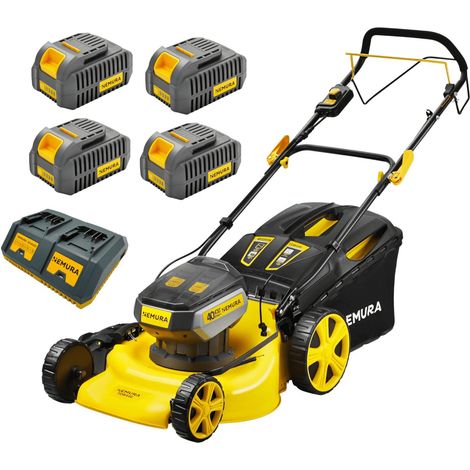 Nemura – Tondeuse à batterie 80V – Autotractée – Largeur de coupe 46cm – 4 batteries 4Ah – Autonomie 1000m2 – Moteur Brushless (1/5)