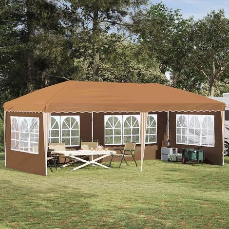 vidaXL Pop-up Party Tent 574 x 289 x 245 cm Beige (1/5)