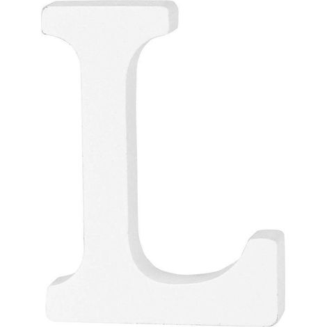 Lettre en bois L décorative, lettre simple à faire soi-même pour mariage, fête, anniversaire, maison ou magasin (blanc, 8 cm) (1/2)