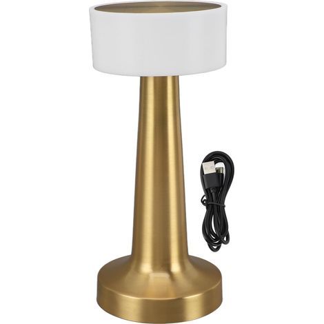Wireless table lamp, 3 color modes, touch control, stepless dimming, 1800 mAh, USB charging, reading lamp for bedroom, office, gold (1/5)