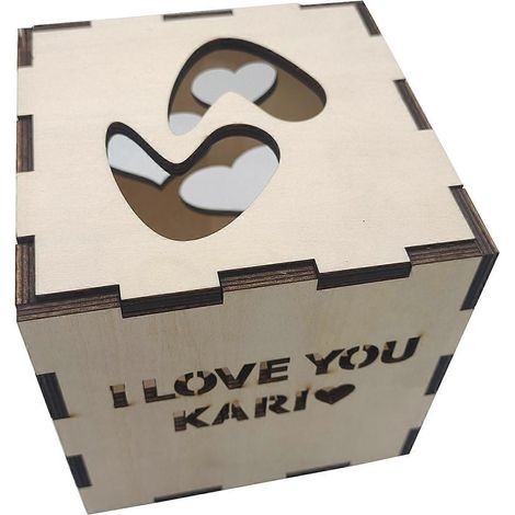 Kerzenhalter aus Holz, Teelichthalter, hohler Kerzenständer zum Valentinstag