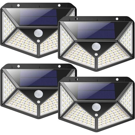 Lampe LED solaire d'extérieur, 3 modes d'éclairage, éclairage de sécurité à 270° avec détecteur de mouvement, étanche IP65, pour jardin et terrasse (1/5)