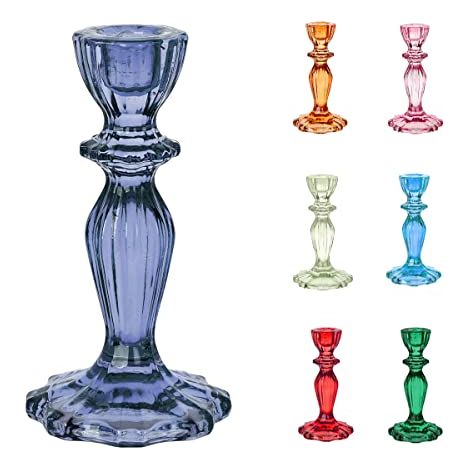 Talking Tables Portacandele in vetro blu navy Portacandele conico decorativo per interni o esterni, decorazioni per la casa, eleganti cene, matrimoni invernali, Natale (1/4)