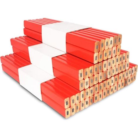 Set mit 72 harten, roten, achteckigen Zimmermannsbleistiften, 17,8 cm – Markierwerkzeug