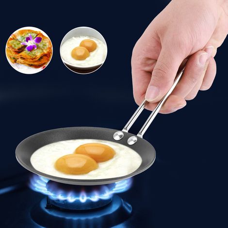 Mini poêle à frire mignonne, modèle œuf poché, poêle ménagère, petit wok, cuiseur de cuisine, poignée en acier (1/5)