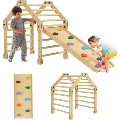 Ensemble d'escalade 3-en-1 pliable pour enfants intérieur avec rampe de glisse, idéal comme cadeau pour les 2 à 6 ans (1/5)